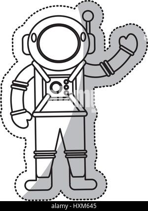 Astronaut Raumanzug Helm Gliederung Stock Vektor