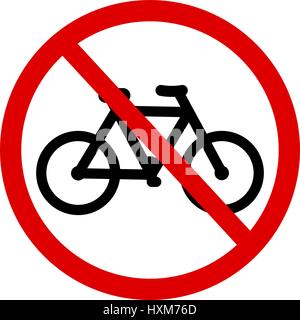 Kein Fahrrad Fahrrad verboten Symbol. Schild das Verbot oder die Regel. Warn- und verboten. Flaches Design. Stock Vektor