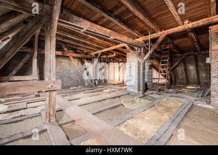 alten Garret, Dachboden Dachboden / Dach Konstruktion Stockfoto