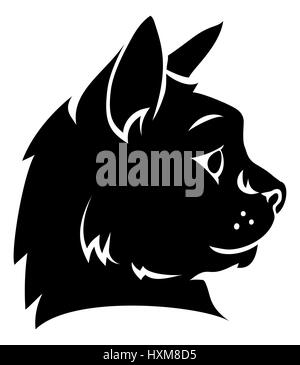 Ein Beispiel für eine Katze Kopf oder Gesicht im Profil Stockfoto