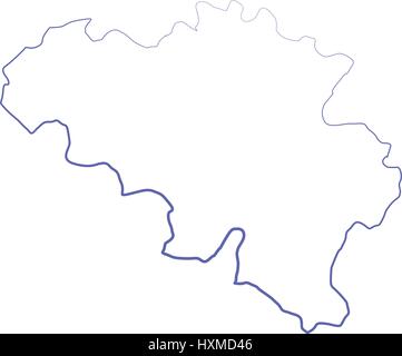 Belgien-Karte illustriert auf weißem Hintergrund in Vektor Stock Vektor