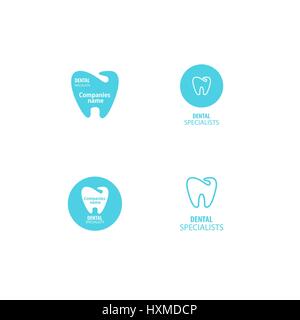 Satz von Zahnklinik-Logo-Zahn-Symbol Stock Vektor