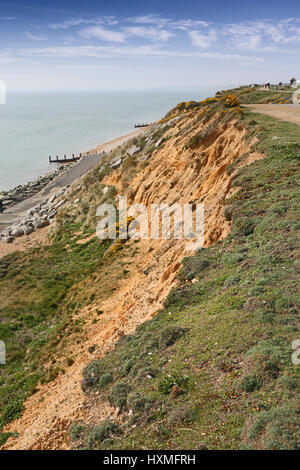 Küstenerosion bei Milford am Meer Stockfoto