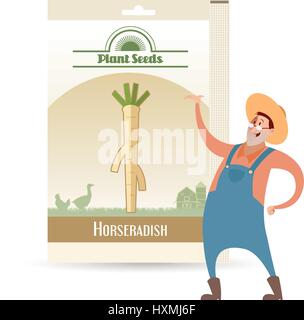 Packung mit Meerrettich-Samen-Symbol Stock Vektor