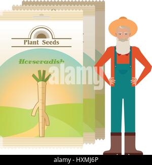 Packung mit Meerrettich-Samen-Symbol Stock Vektor