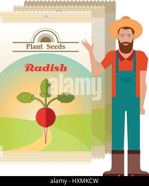 Packung mit Radieschen-Samen-Symbol Stock Vektor