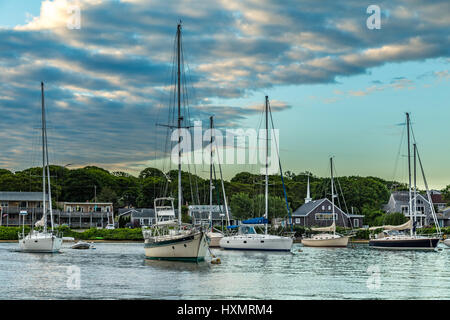 Falmouth Harbour befindet sich auf der Südseite von Cape Cod auf halbem Weg zwischen Newport, Rhode Island und Nantucket Island. Stockfoto