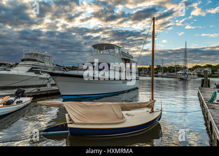 Falmouth Harbour befindet sich auf der Südseite von Cape Cod auf halbem Weg zwischen Newport, Rhode Island und Nantucket Island. Stockfoto