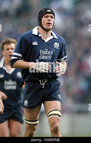 SIMON TAYLOR Schottland & EDINBURGH RUGBY TWICKENHAM LONDON ENGLAN 22. März 2003 Stockfoto