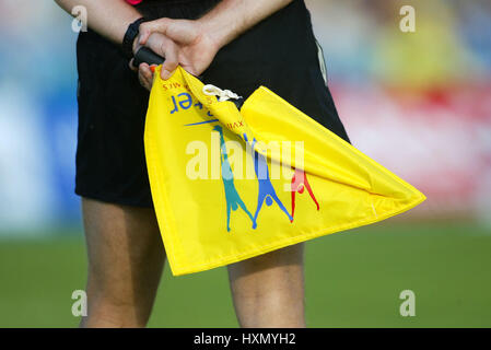 LINESMANS Flagge COMMONWEALTH GAMES 2002 Stadt von MANCHESTER STADIUM MANCHESTER 03 August 2002 Stockfoto