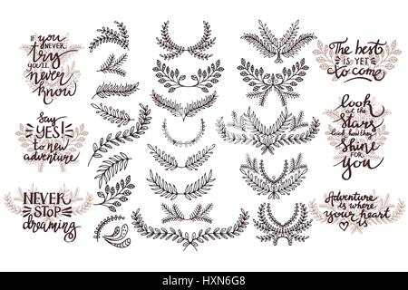 Vector set Design-Elemente. Thematische Sätze. Handzeichnung. Stock Vektor