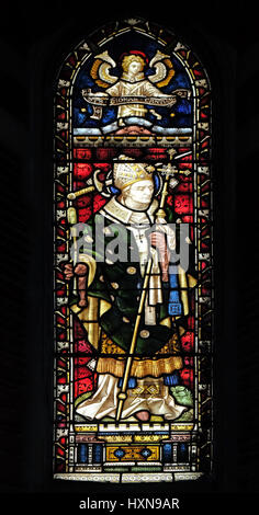 Saint Thomas Becket (von Canterbury) auf die Glasmalerei von All Saints Anglican Church, Rom, Italien Stockfoto