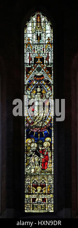 Auferstehung Christi, Glasmalerei von All Saints Anglican Church, Rom, Italien Stockfoto