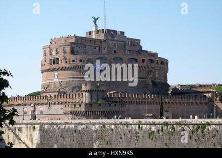 Das Mausoleum des Hadrian, normalerweise bekannt als Castel Sant'Angelo in Rom, Italien Stockfoto