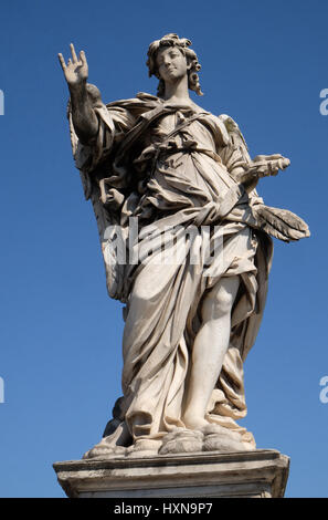 Statue des Engels mit den Nägeln von Girolamo Lucenti, Ponte Sant Angelo in Rom, Italien Stockfoto