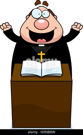 Eine Karikatur Illustration eines Priesters, eine Predigt zu geben. Stock Vektor