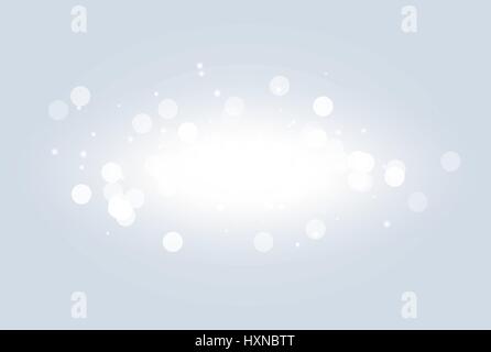 Abstrakt weiß Bokeh Lichteffekt Explosion Funken modernes Design. Leuchten Sie Sterne platzen Unschärfe unscharf gestellt. Funkelt hell Vektor Hintergrund. Weihnachten-Konzept. Stock Vektor