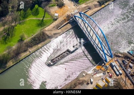 Gartroper Brücke über den Rhein-Herne-Kanal zwischen Obermeiderich und Hamborn, Duisburg, Ruhr Area, North Rhine-Westphalia, Germany, Gartroper Brücke Stockfoto