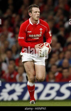 KEVIN MORGAN WALES & NEWPORT GWENT Drachen MILLENNIUM Stadion CARDIFF WALES 17. März 2007 Stockfoto