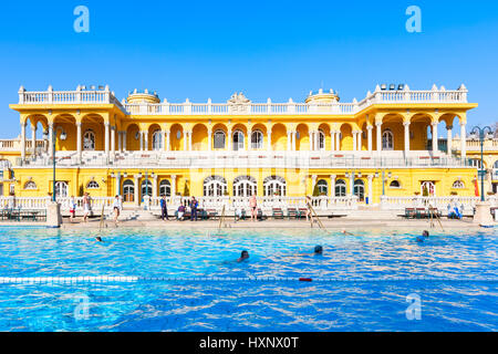 Die schönen, klassischen Stil Szechenyi Thermalbad und Wellness in Budapest, Ungarn. Stockfoto