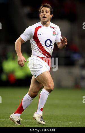 ANDY GOMARSALL ENGLAND & HARLEQUINS RU TWICKENHAM LONDON ENGLAND 2. Februar 2008 Stockfoto