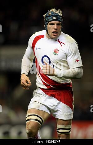 JAMES HASKELL ENGLAND & LONDON WASPS TWICKENHAM LONDON ENGLAND 2. Februar 2008 Stockfoto