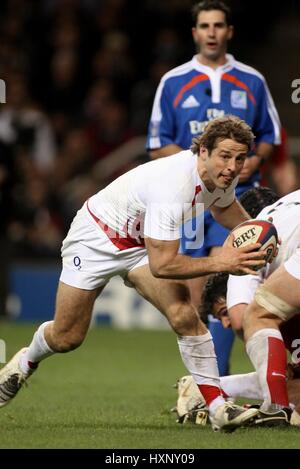 ANDY GOMARSALL ENGLAND & HARLEQUINS RU TWICKENHAM LONDON ENGLAND 2. Februar 2008 Stockfoto