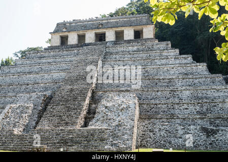 Der Tempel der Inschriften auf den Maya-Stätte von Palenque Stockfoto