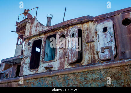 Verrostete Schiffe im Aralsee, Muynak, Usbekistan Stockfoto