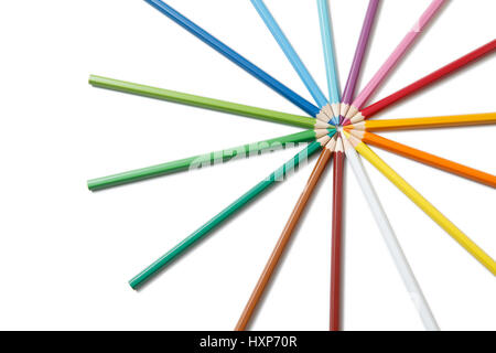 Buntstifte in einem Kreis gelegt Stockfoto