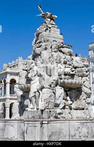 Brunnen der vier Kontinente, Triest, Italien Stockfoto