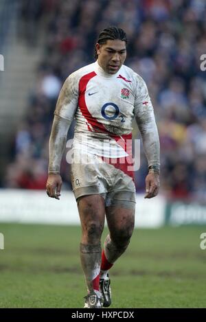 LESLEY VAINIKOLO ENGLAND & GLOUCESTER RU MURRAYFIELD EDINBURGH Schottland 8. März 2008 Stockfoto