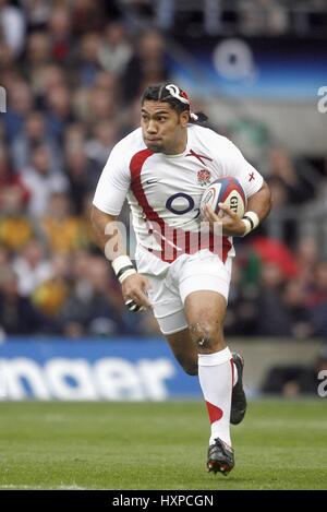 LESLEY VAINIKOLO ENGLAND & GLOUCESTER RU TWICKENHAM LONDON ENGLAND 15. März 2008 Stockfoto