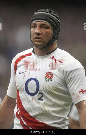 STEVE BORTHWICK ENGLAND & Bad RU TWICKENHAM LONDON ENGLAND 15. März 2008 Stockfoto