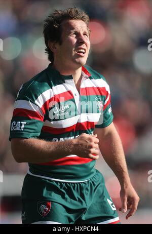 JAMES GRINDAL LEICESTER TIGERS RU WELFORD ROAD LEICESTER ENGLAND 3. Oktober 2009 Stockfoto