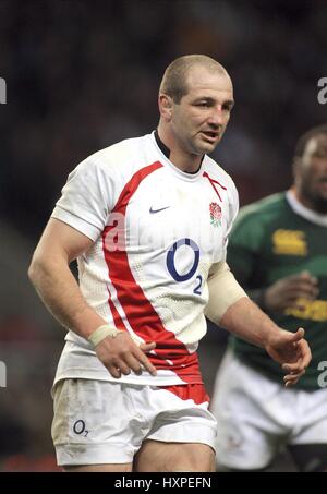 STEVE BORTHWICK ENGLAND & Sarazenen TWICKENHAM MIDDLESEX ENGLAND 22. November 2008 Stockfoto