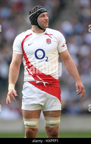 STEVE BORTHWICK ENGLAND & Sarazenen TWICKENHAM MIDDLESEX ENGLAND 21. März 2009 Stockfoto