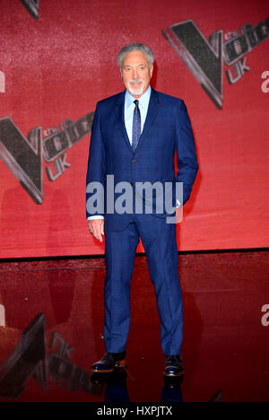 Sir Tom Jones Teilnahme an The Voice UK letzte Fototermin in London. Stockfoto