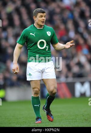 BRIAN O'DRISCOLL Irland LEINSTER RU Irland & LEINSTER RU TWICKENHAM LONDON ENGLAND 22. Februar 2014 Stockfoto