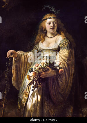 Saskia van Uylenburgh in arkadischen Kostüm Rembrandt 1635 Rembrandt Harmenszoon van Rijn1606 – 1669 Niederlande Niederlande Stockfoto