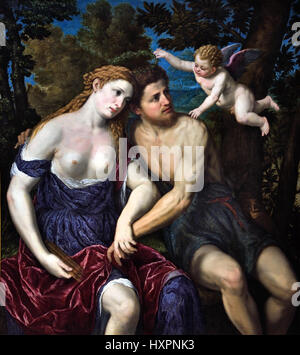 l ein paar Liebhaber 1500-1571 Paris Bordone 1500-1571 Italien italienische (Daphnis und Chloe) griechische pastorale Romantik Stockfoto