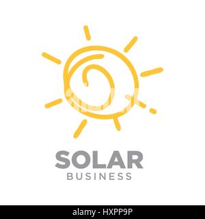 Solar Technologie Symbol Design, abstrakt Kreisform Stock Vektor