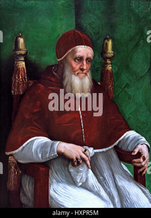 Portrait von Papst Julius II 1511 Raphael 1483-1520 Raffaello Sanzio da Urbino Italien Italienisch Stockfoto