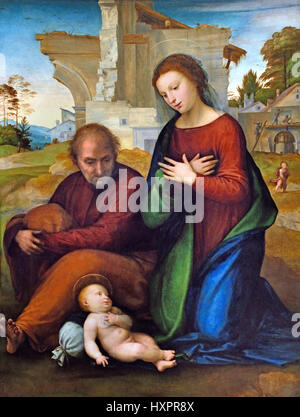 Die Jungfrau, die Anbetung des Kindes mit Saint Joseph 1511 Fra Bartolommeo 1472-1517 Italien Italienisch Stockfoto