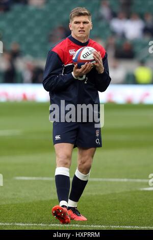 OWEN FARRELL ENGLAND Sarazenen RU ENGLAND & Sarazenen RU TWICKENHAM LONDON ENGLAND 27. Februar 2016 Stockfoto