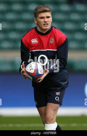 OWEN FARRELL ENGLAND Sarazenen RU ENGLAND & Sarazenen RU TWICKENHAM LONDON ENGLAND 27. Februar 2016 Stockfoto