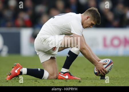 OWEN FARRELL ENGLAND Sarazenen RU ENGLAND & Sarazenen RU TWICKENHAM LONDON ENGLAND 27. Februar 2016 Stockfoto