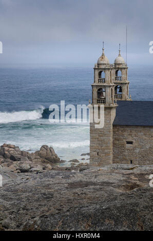 Nosa Señora da Barca (unserer lieben Frau des Bootes) Kirche in Muxia, A Coruña, Galicien, Spanien, Europa Stockfoto