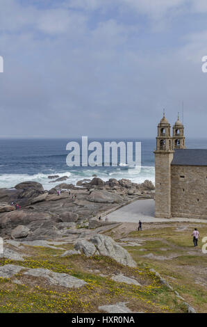 Nosa Señora da Barca (unserer lieben Frau des Bootes) Kirche in Muxia, A Coruña, Galicien, Spanien, Europa Stockfoto