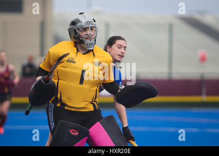 Bilder aus der Varsity-2017-Frauen-Match zwischen Met Universität Cardiff V Bath University in Cyncoed Campus, 29. März 2017 Stockfoto